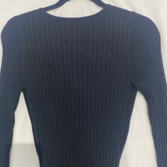 🔥🎄NWT RAMEY BROOK BODYCON BLACK RIBBED MIDI DRESS - Picture 5 of 9